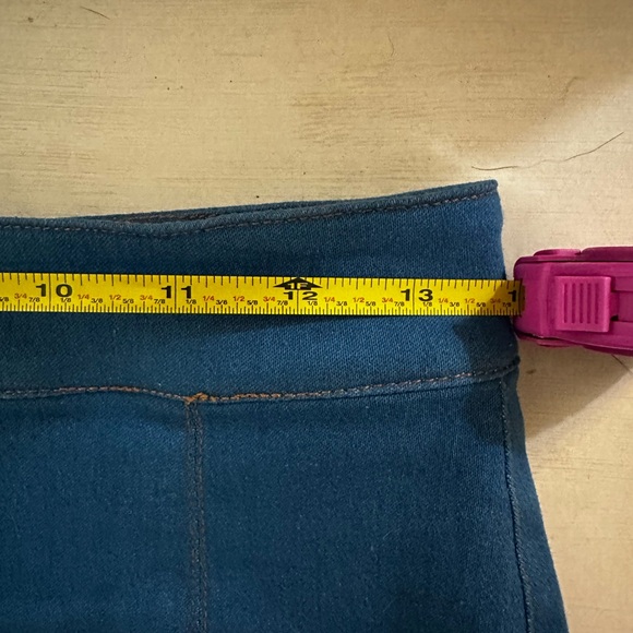 Sky To Moon Light Denim Mini Skirt Slit Gold Zipper Size Medium - Picture 4 of 6